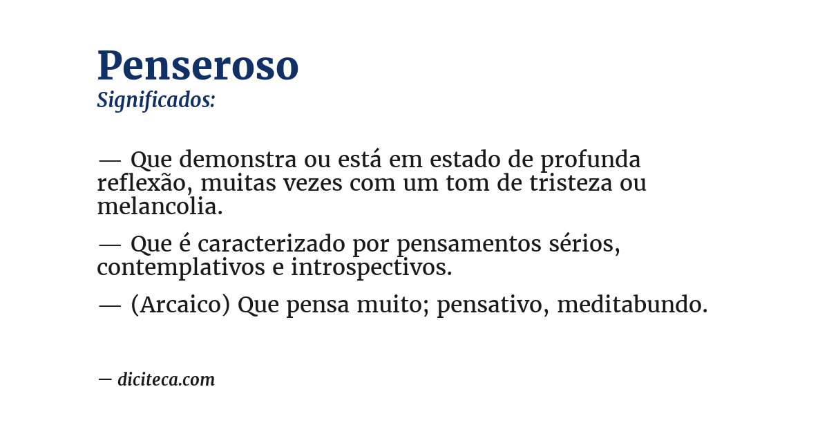 Significado de penseroso