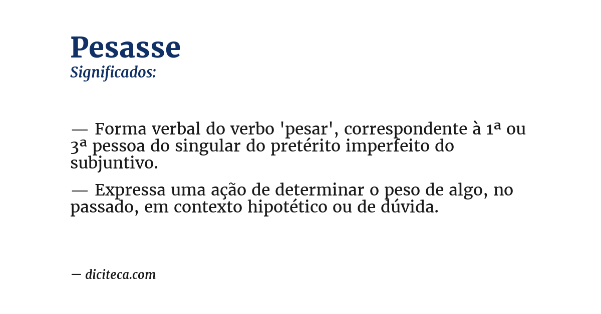 Significado de pesasse