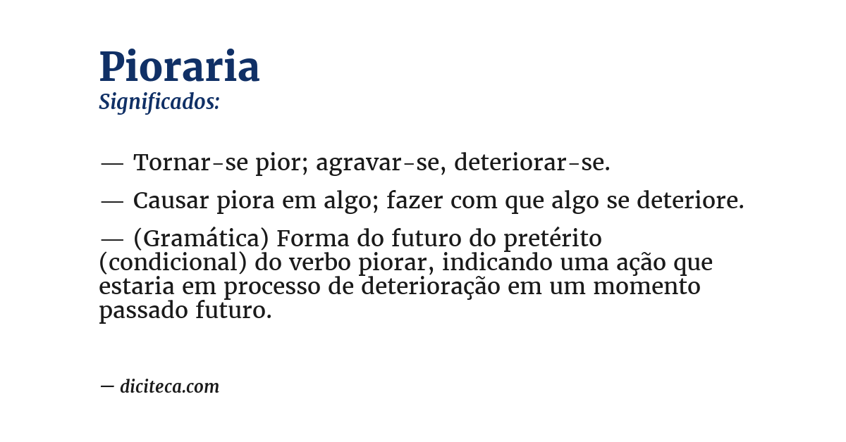 Significado de pioraria