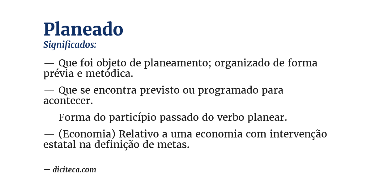 Significado de planeado