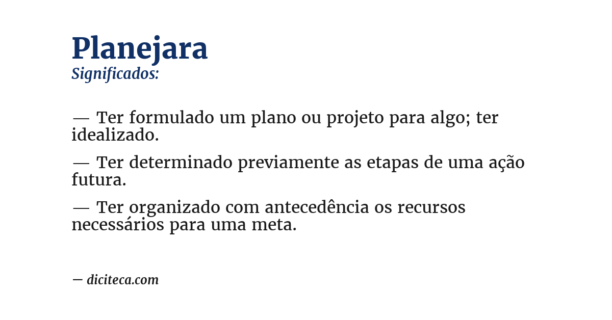 Significado de planejara