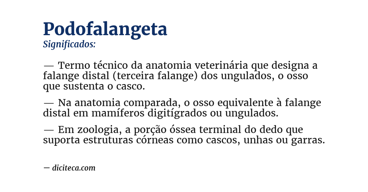 Significado de podofalangeta
