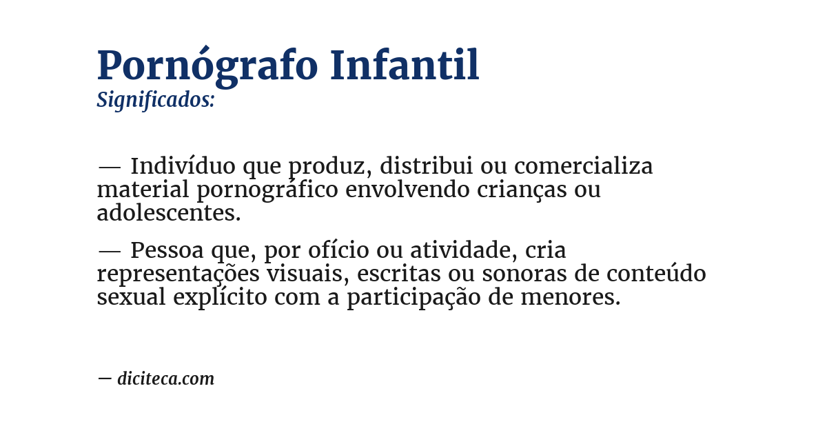 Significado de pornógrafo infantil