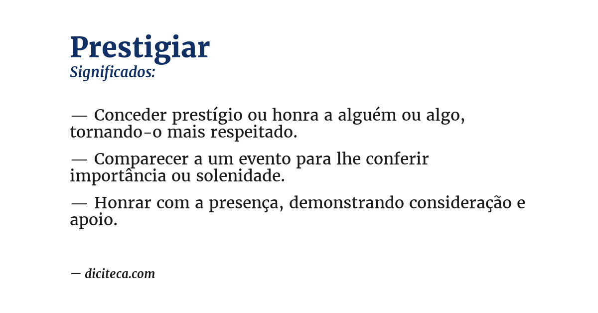 Significado de prestigiar