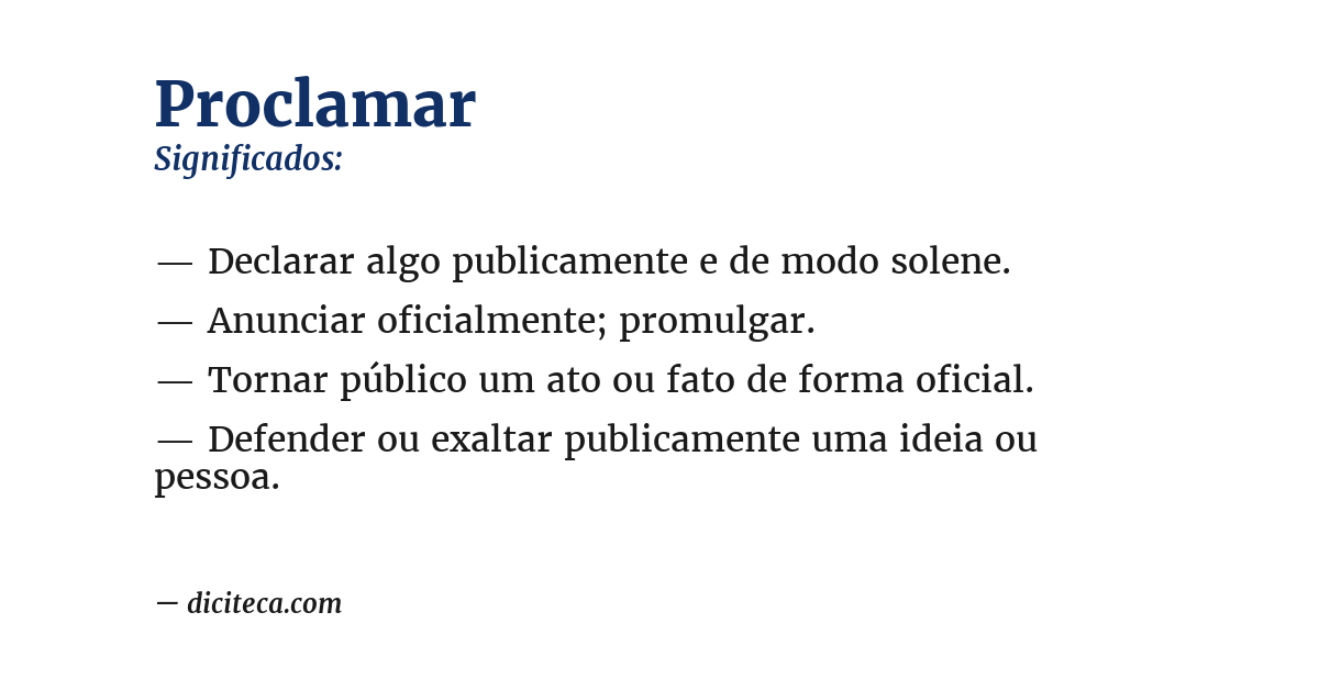 Significado de proclamar