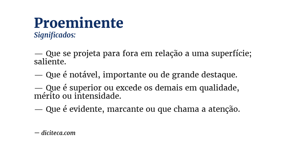 Significado de proeminente