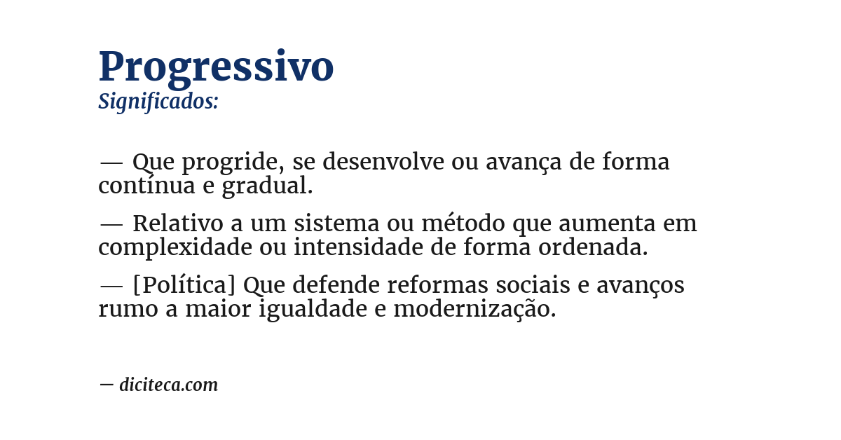 Significado de progressivo