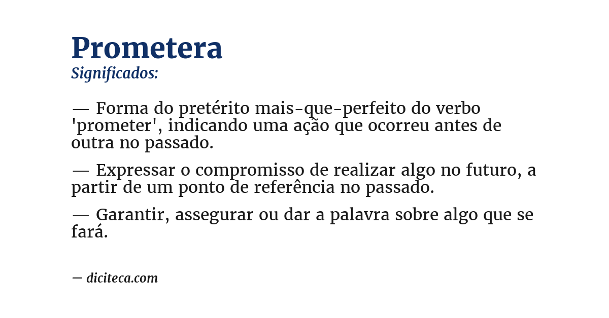 Significado de prometera