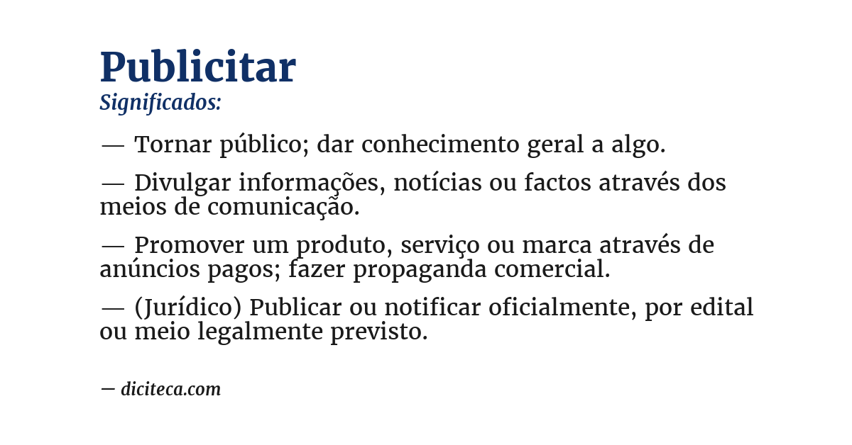 Significado de publicitar