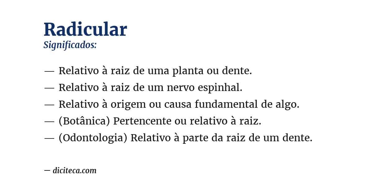 Significado de radicular