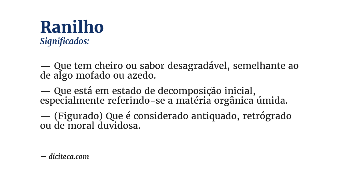 Significado de ranilho