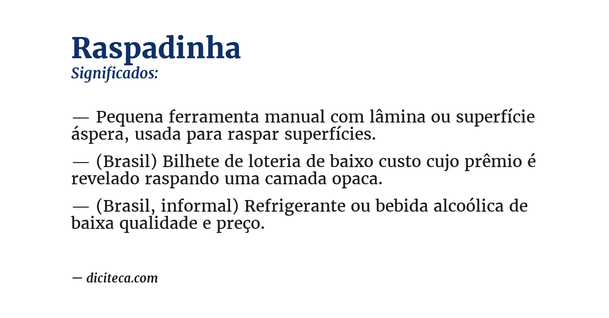 Significado de raspadinha
