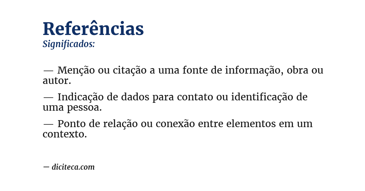 Significado de referências
