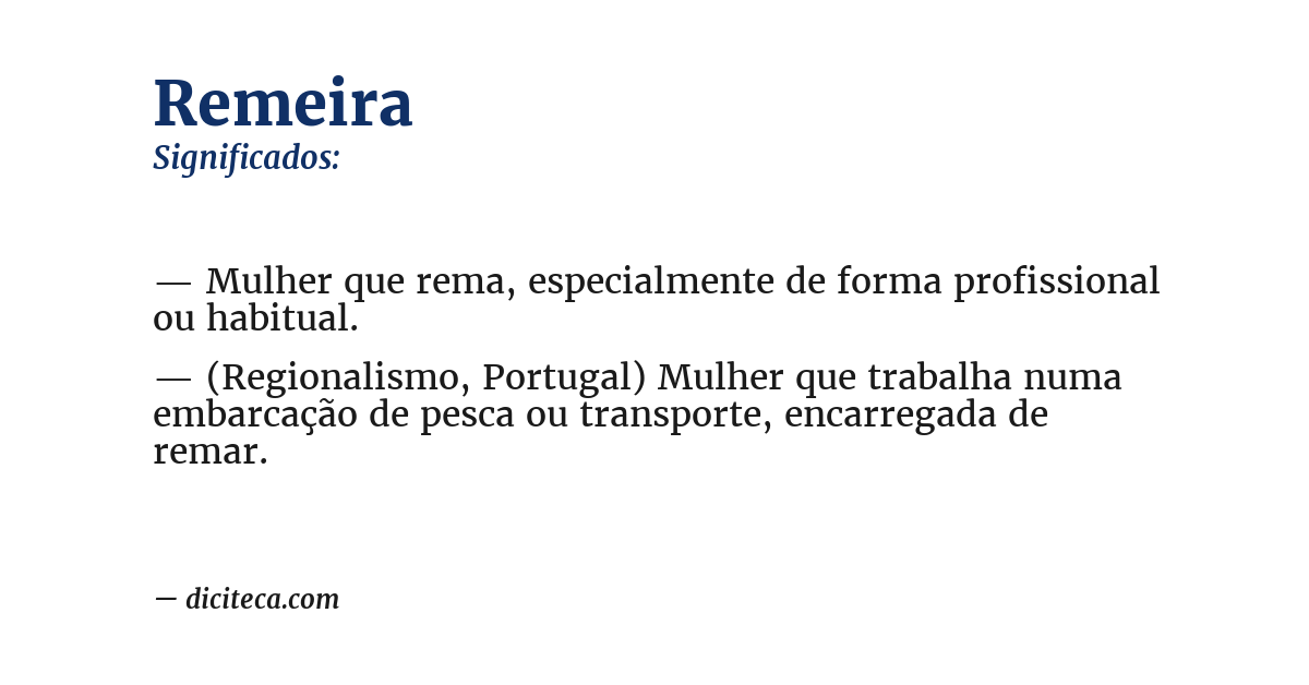 Significado de remeira