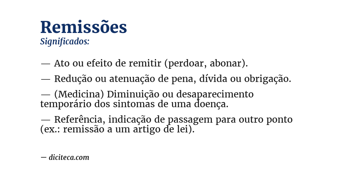 Significado de remissões