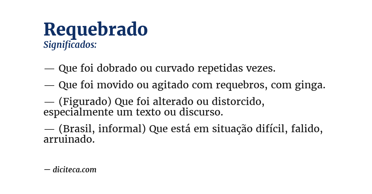 Significado de requebrado