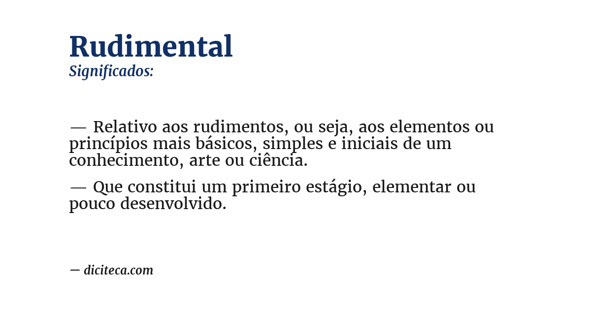 Significado de rudimental
