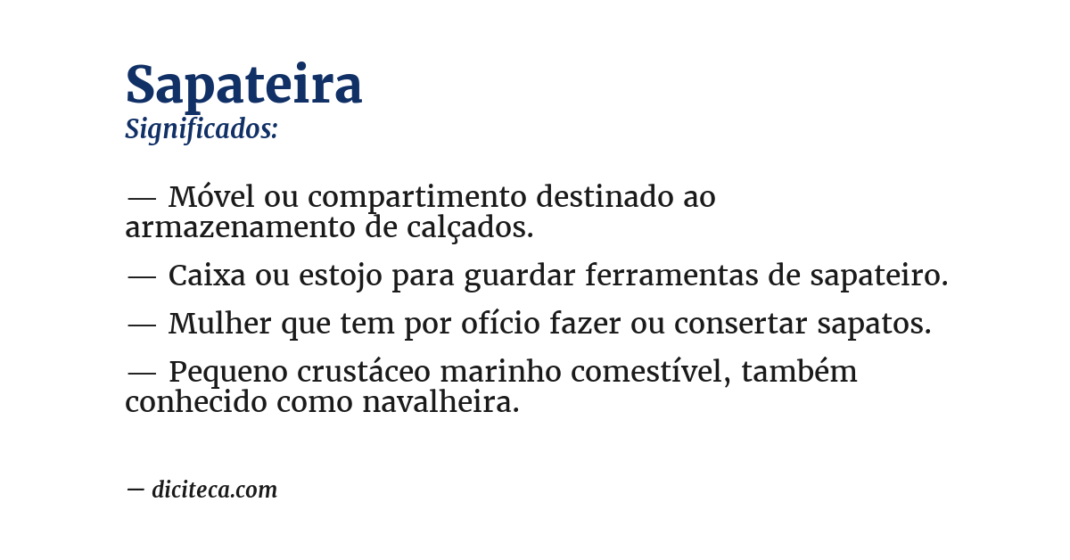 Significado de sapateira