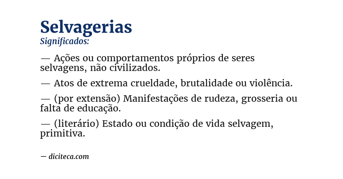 Significado de selvagerias