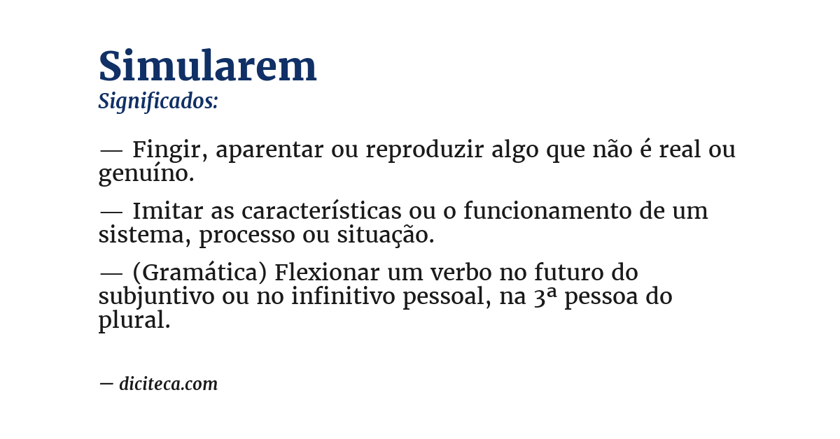 Significado de simularem