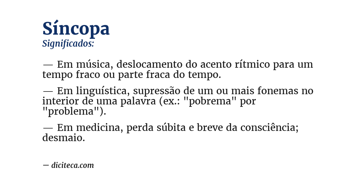 Significado de síncopa