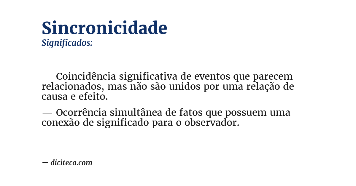 Significado de sincronicidade
