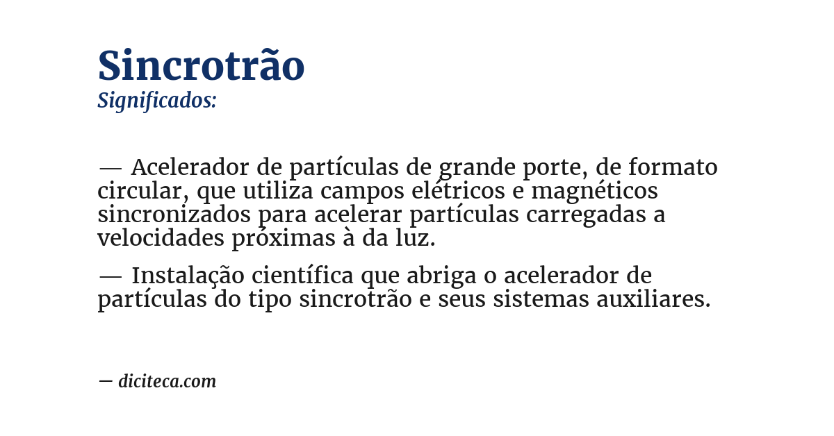 Significado de sincrotrão