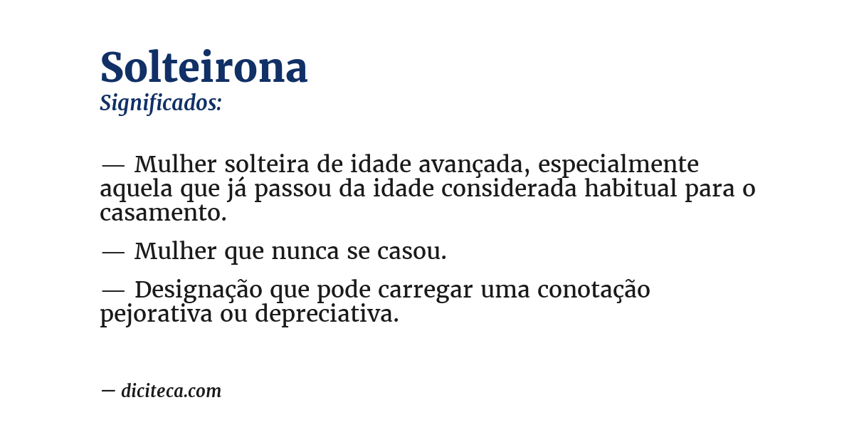 Significado de solteirona