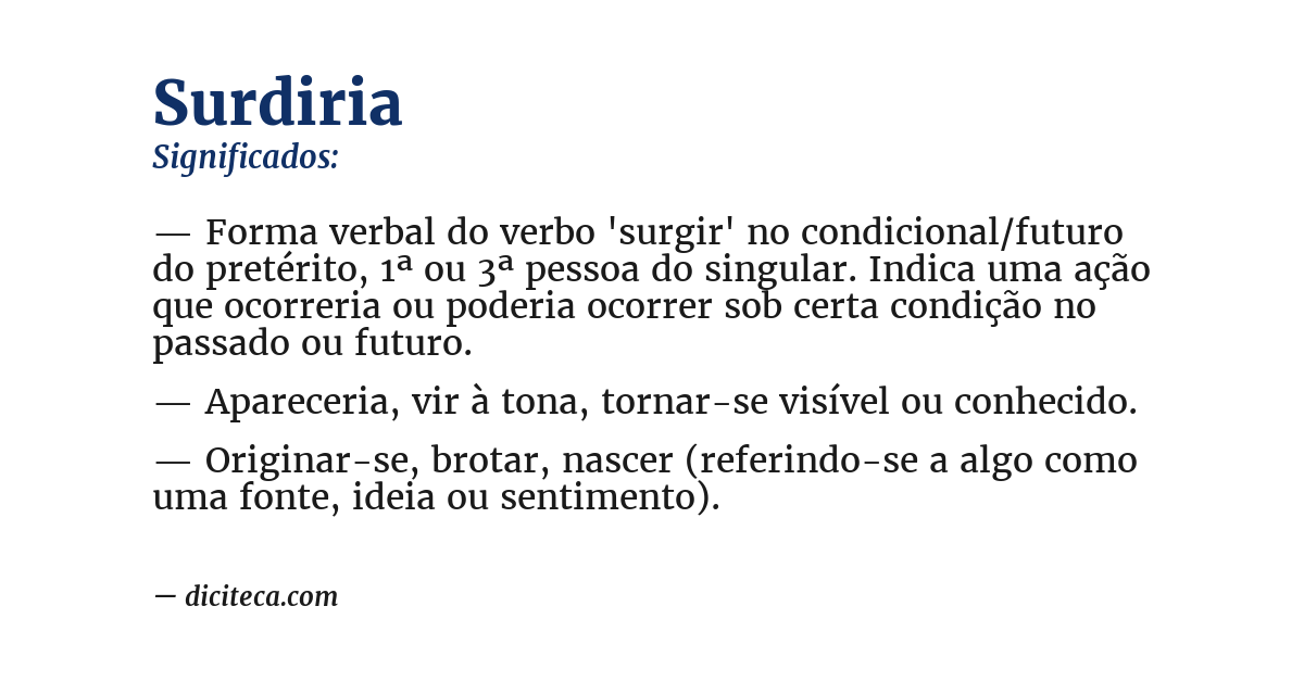 Significado de surdiria