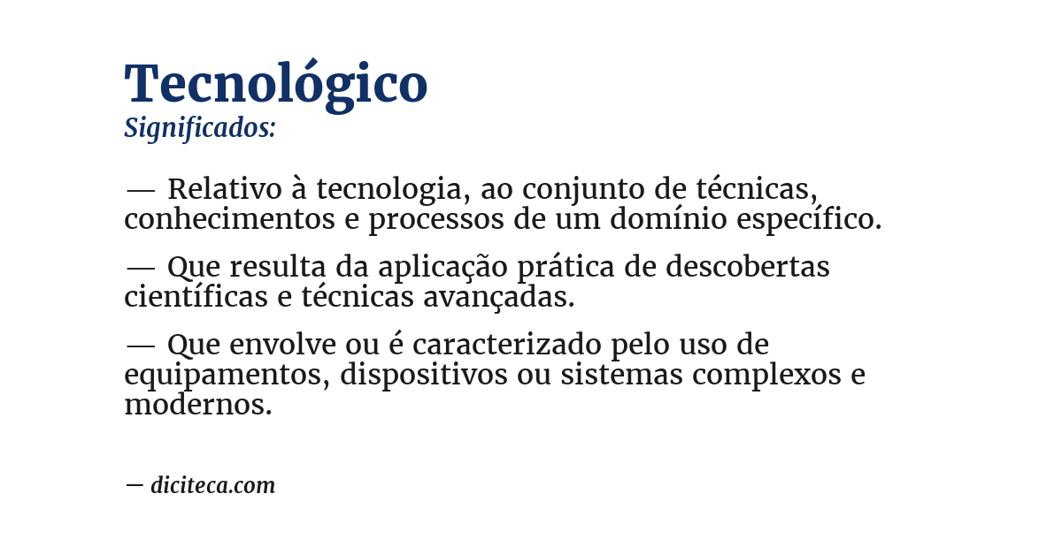 Significado de tecnológico