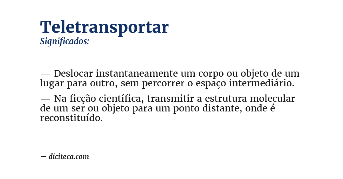 Significado de teletransportar