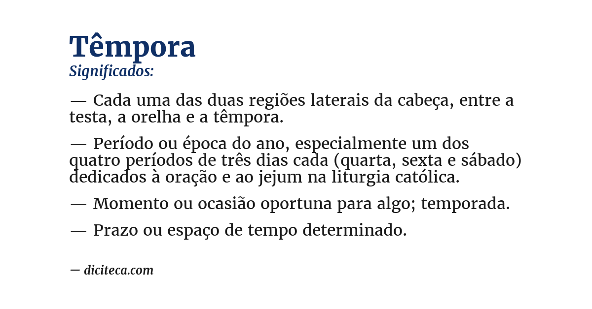 Significado de têmpora