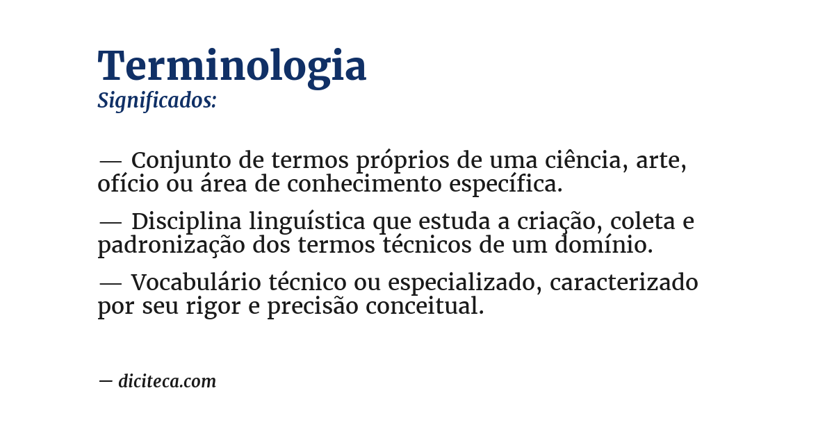Significado de terminologia