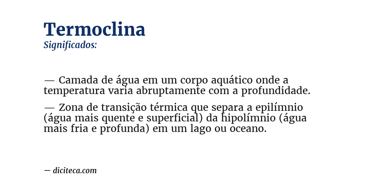 Significado de termoclina
