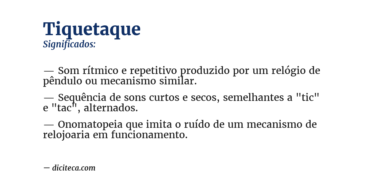 Significado de tiquetaque