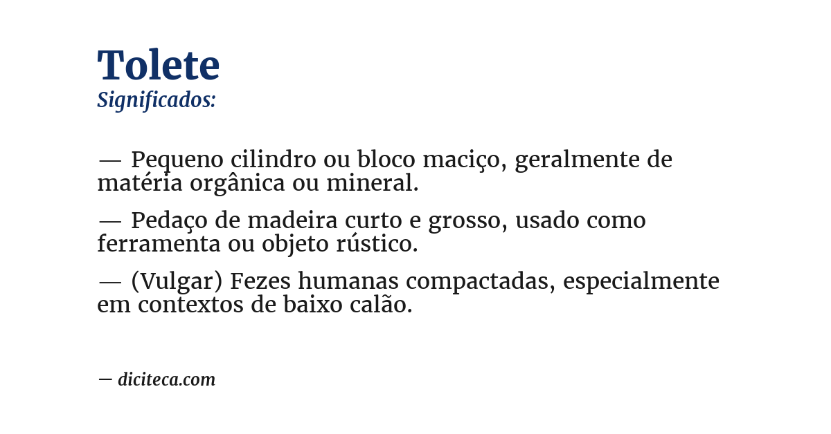 Significado de tolete
