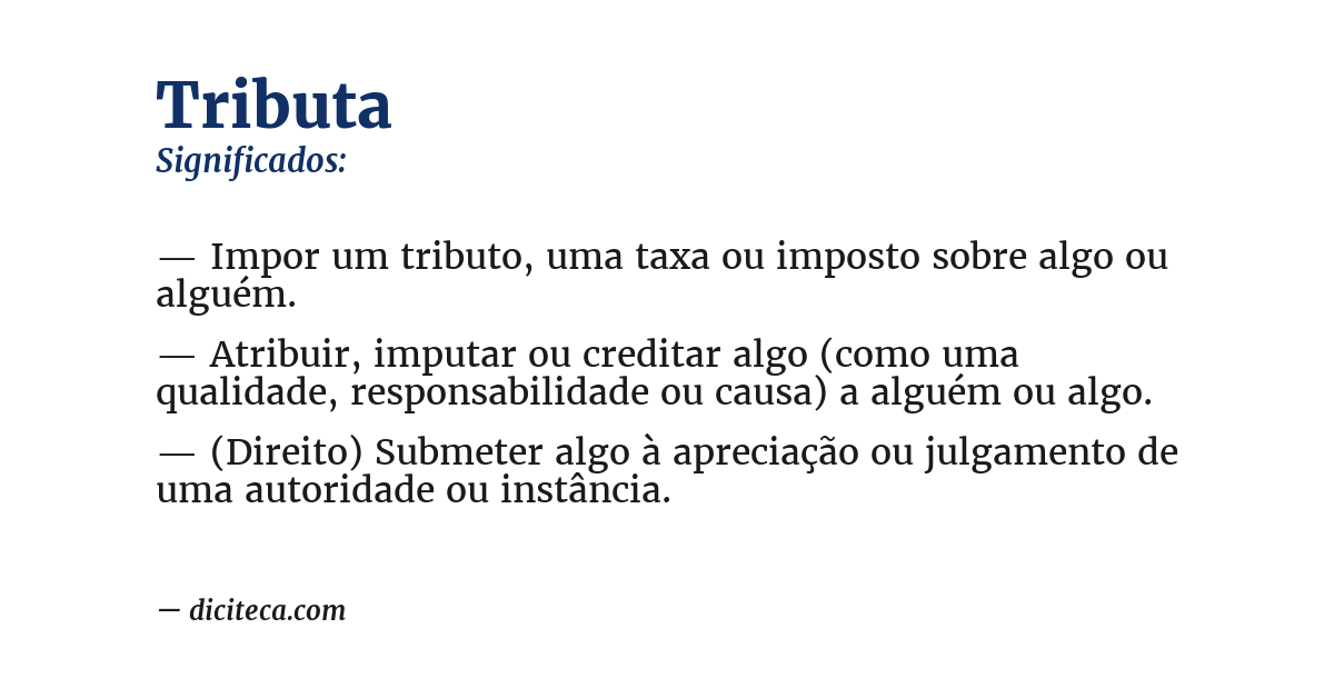 Significado de tributa