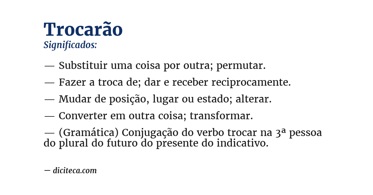 Significado de trocarão
