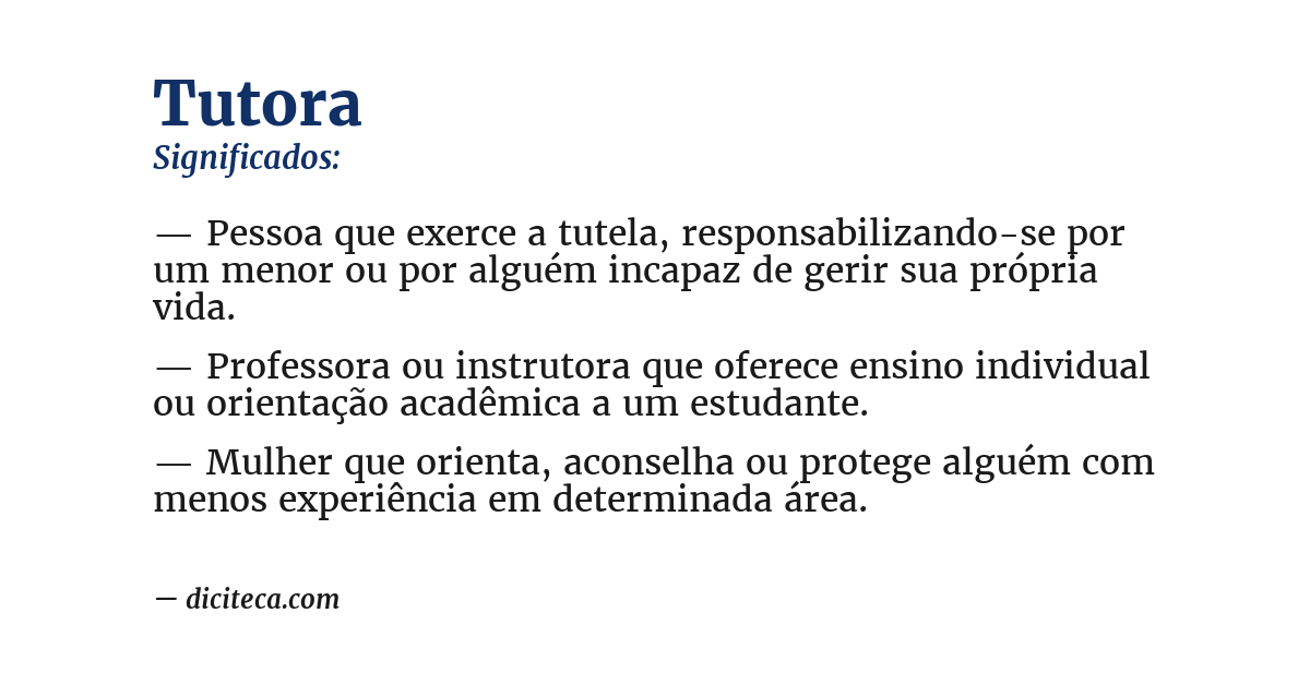 Significado de tutora