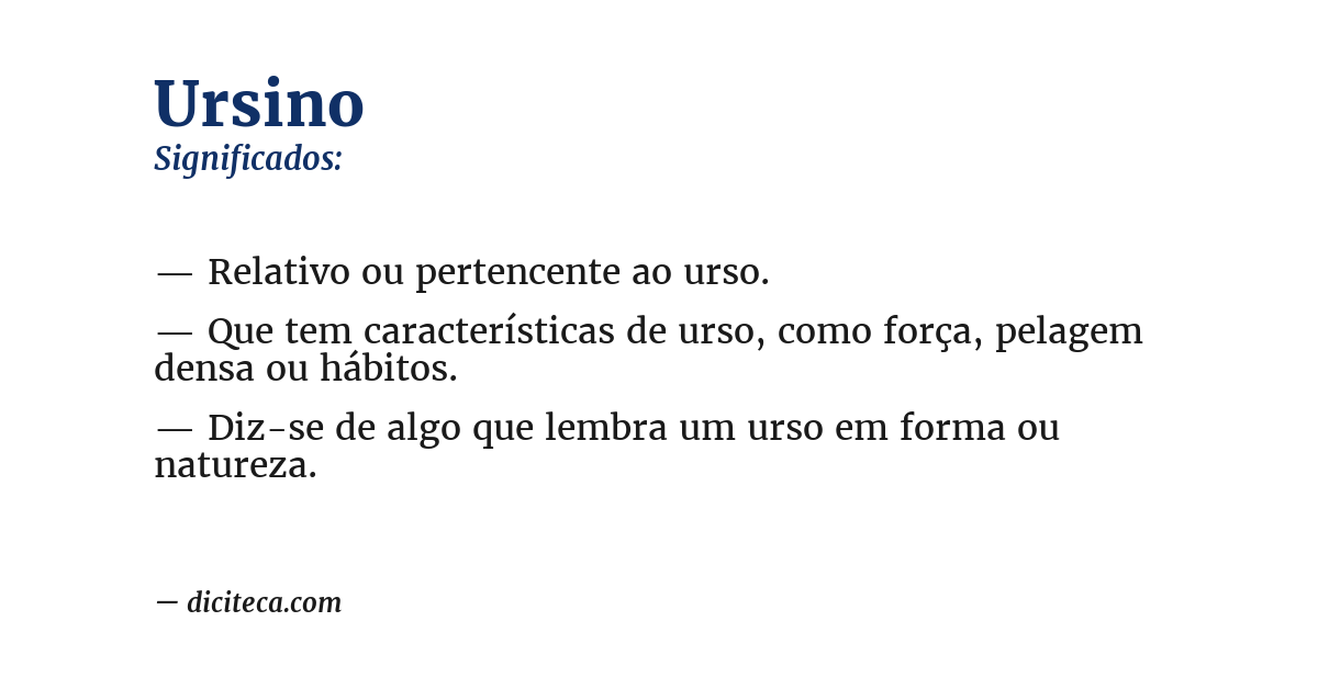 Significado de ursino