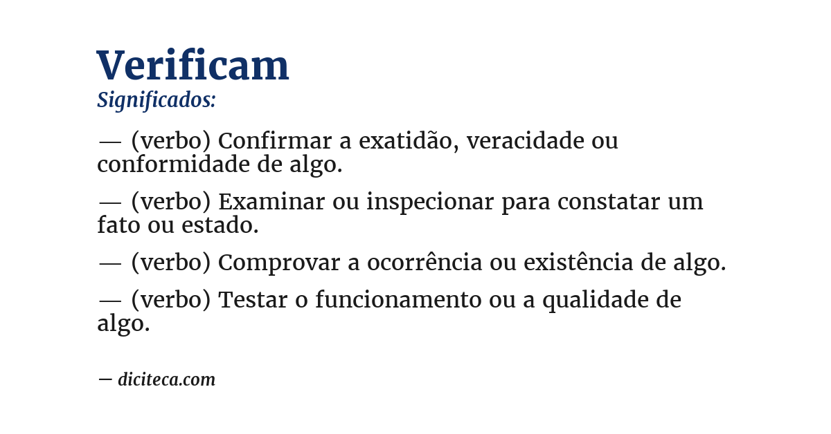 Significado de verificam