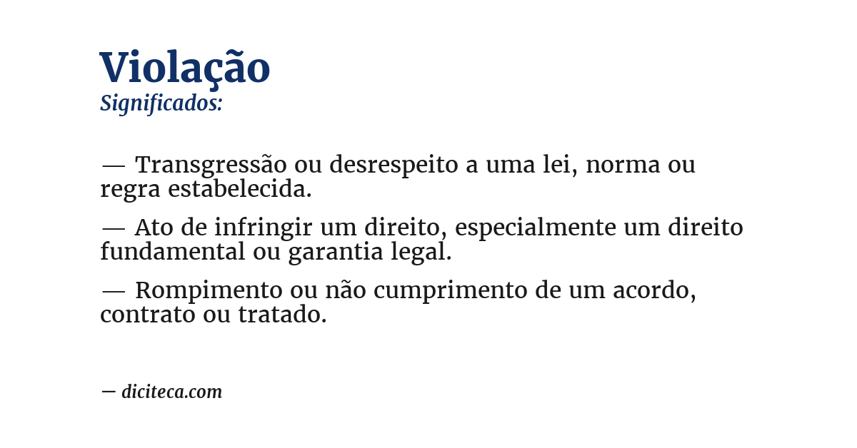 Significado de violação