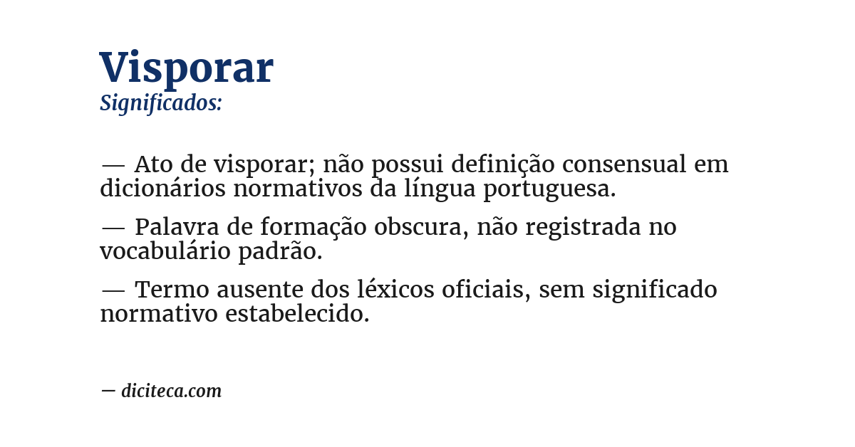 Significado de visporar