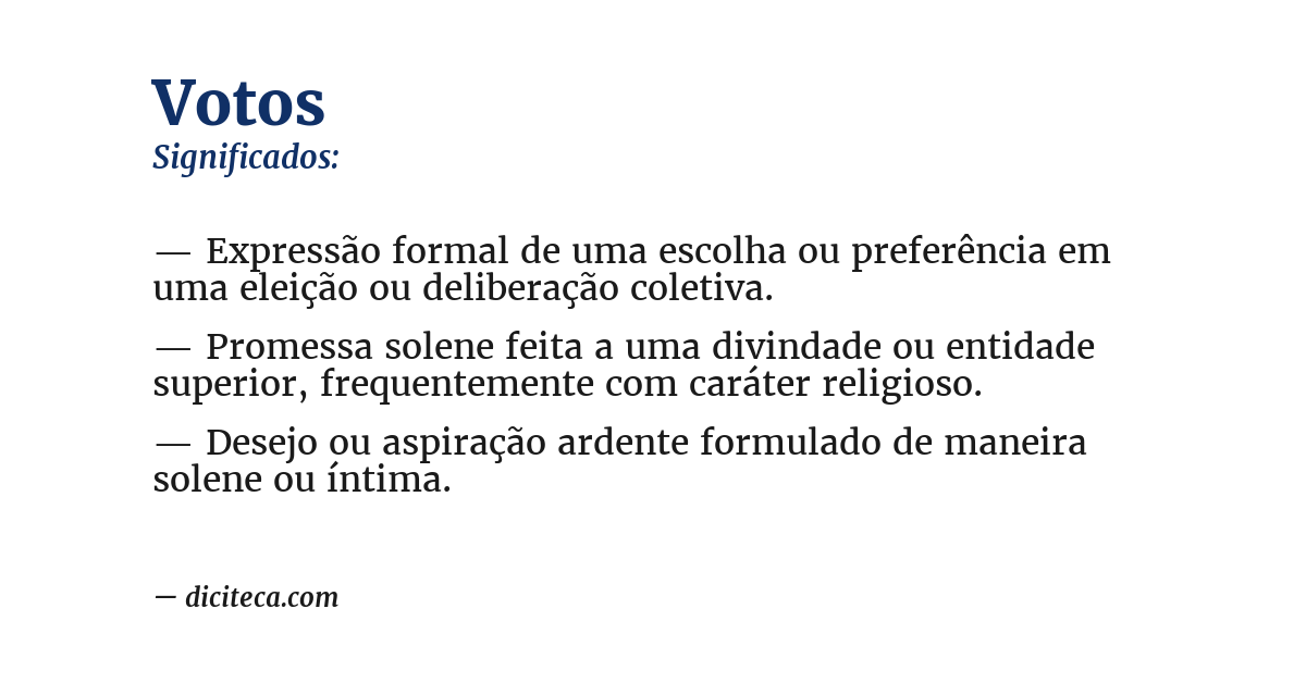 Significado de votos