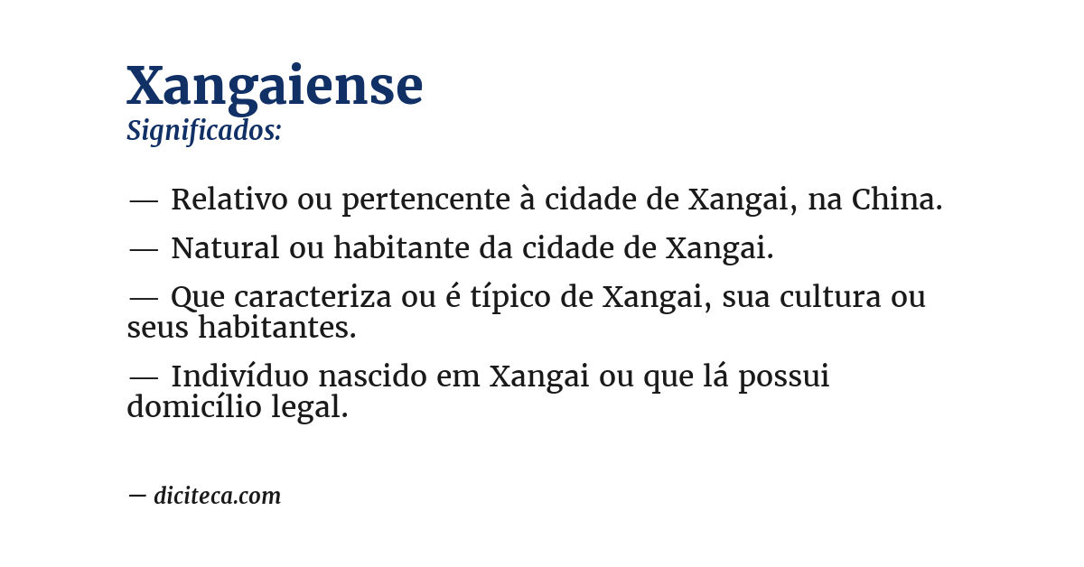 Significado de xangaiense