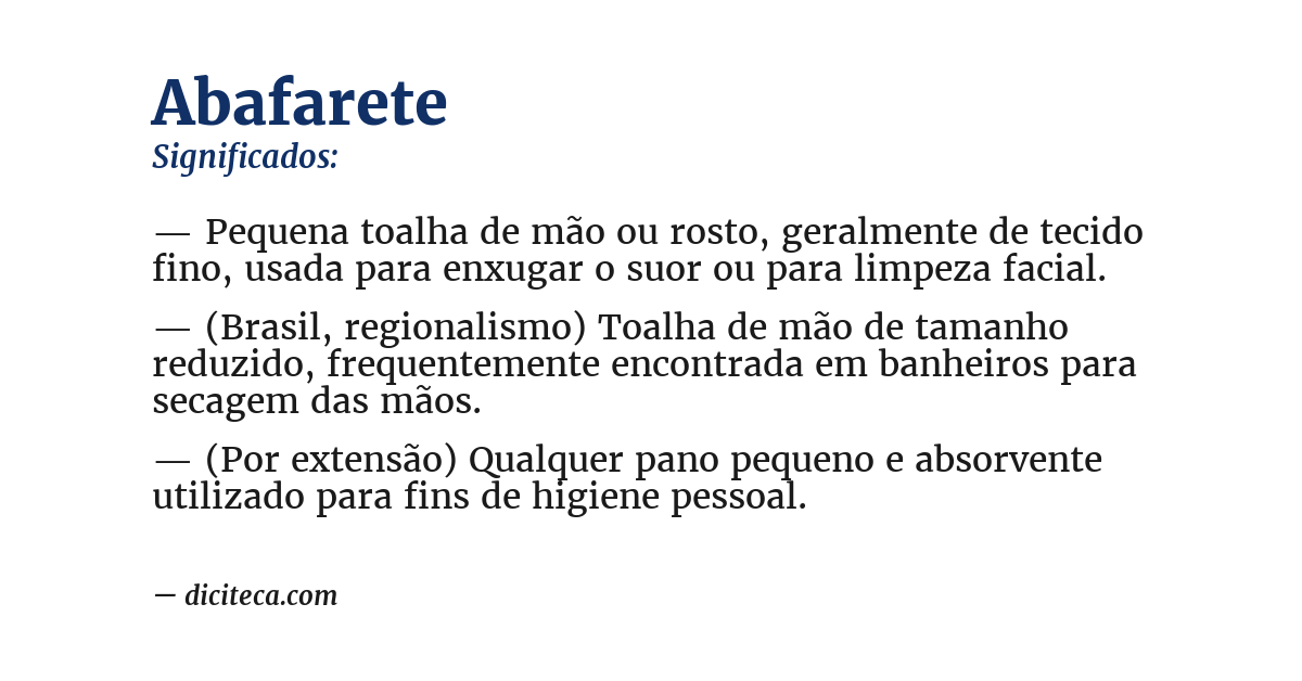 Significado de abafarete