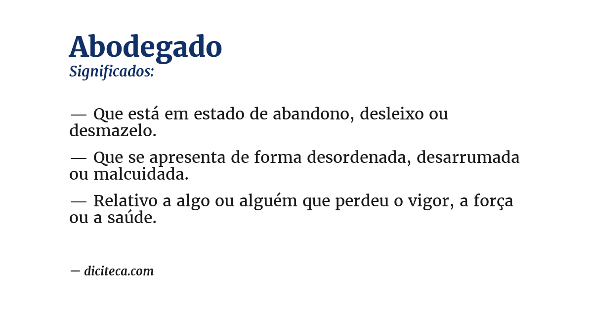 Significado de abodegado