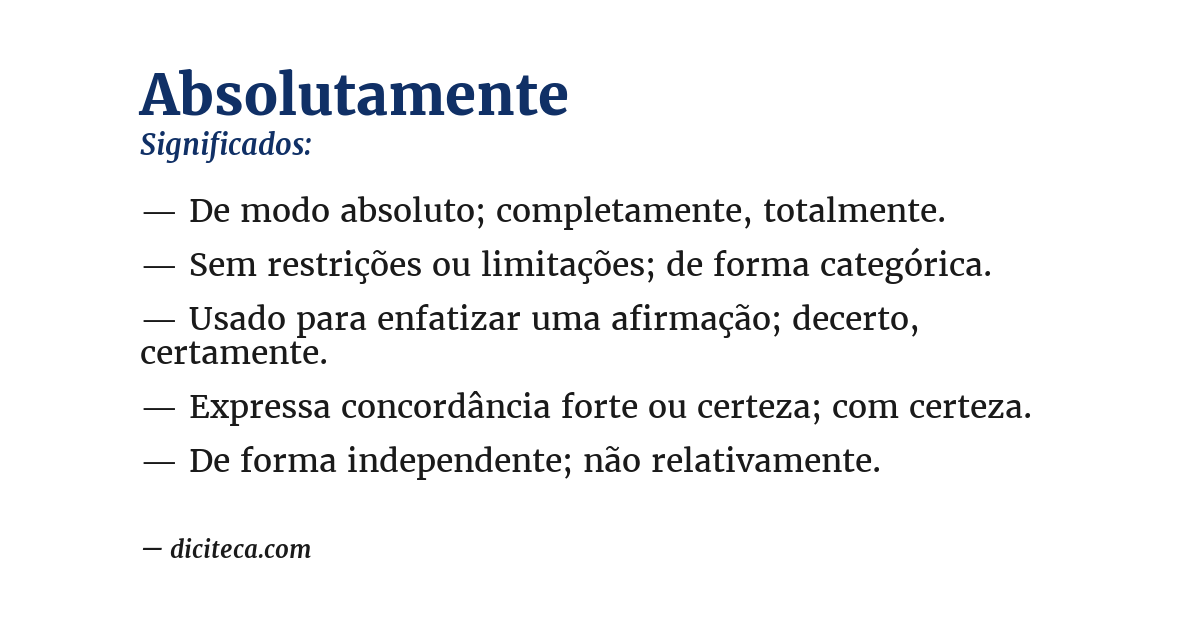 Significado de absolutamente