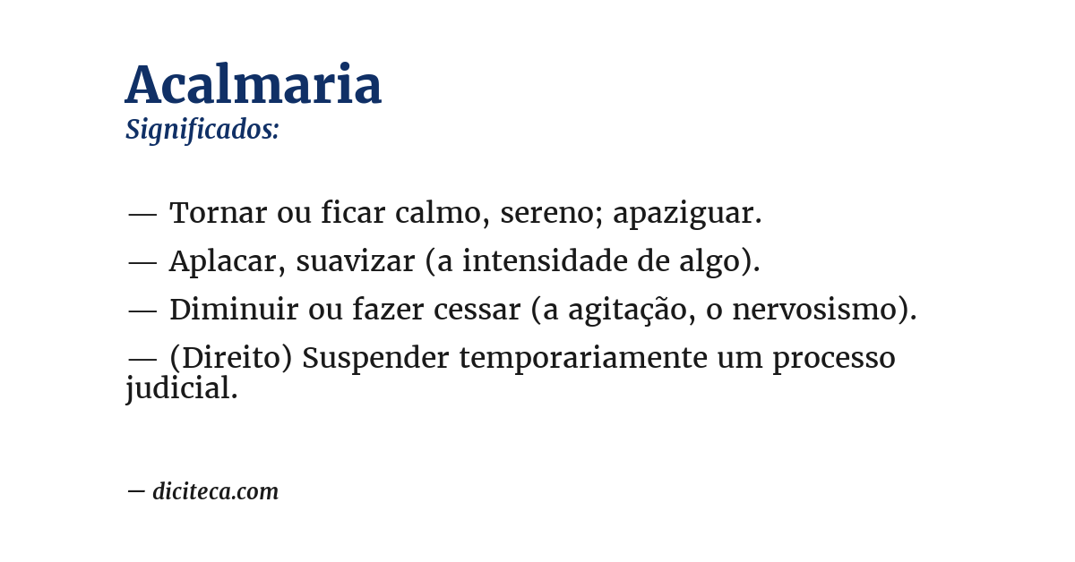 Significado de acalmaria