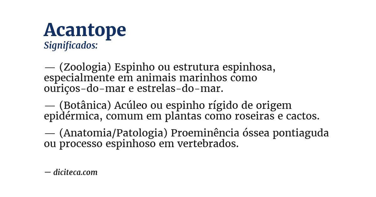 Significado de acantope